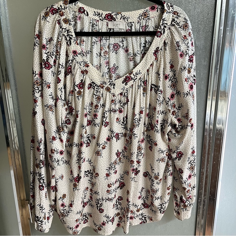 Loft long sleeve peasant blouse
